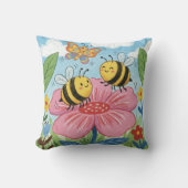Coussin Adorable Bee & Butterfly Drawing Kids (Recto)