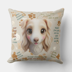 Coussin Adorable Borzoï Oreiller Jeté
