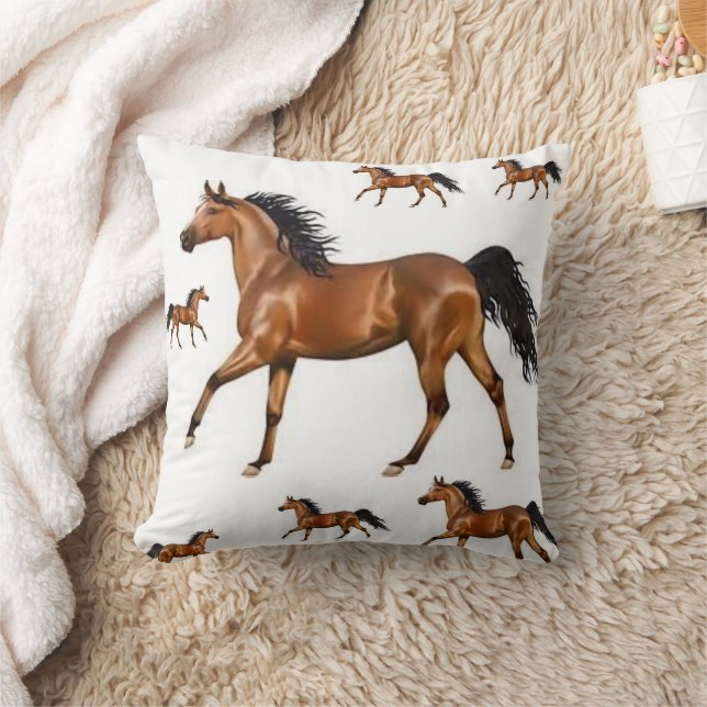 Coussin Adorable Brown Shinny Horse Throw Pillow  (Couverture)