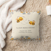 Coussin Adorable Bumble Bees & Fleurs Bébé Statistiques de (Couverture)
