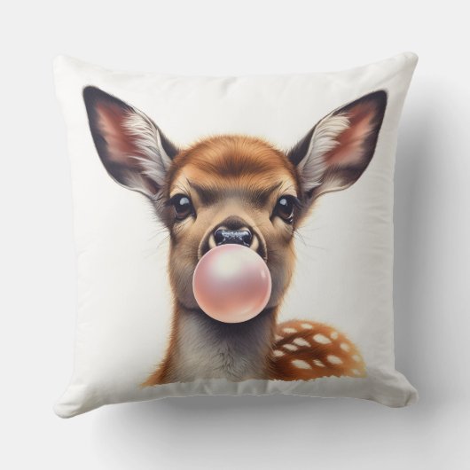 Coussin Adorable Cerf soufflant Bubble Gum Nursery (Verso)