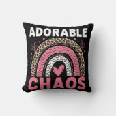 Coussin Adorable Chaos Black Leopard Rainbow Kids Pillow (Recto)