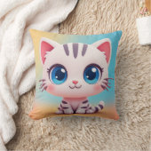 Coussin Adorable Chaton de Dessin Animé Blanc (Couverture)