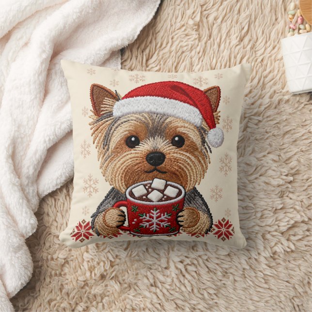 Coussin Adorable Christmas Yorkshire Terrier (Couverture)