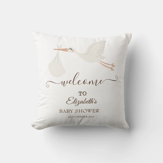 Coussin Adorable Cigogne Mignonne (Recto)