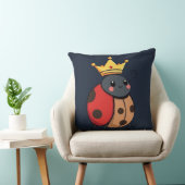 Coussin Adorable coccinelle couronnée, douce bug royale, e (Chaise)