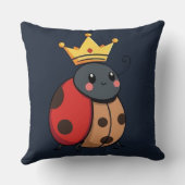Coussin Adorable coccinelle couronnée, douce bug royale, e (Verso)