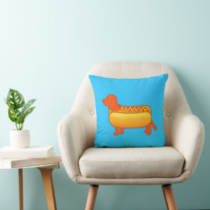 Coussin Adorable Dachshund Hot Dog