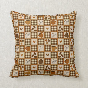 Coussin adorable d'amants de café