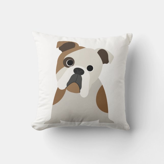 Coussin adorable de chiot d'amant de bouledogue (Recto)