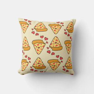 Coussin Adorable Drôle rire pizza motif beige
