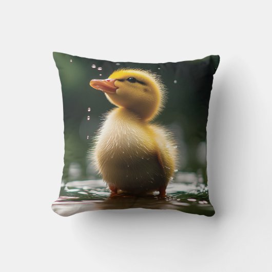 Coussin "Adorable Duckling in the Rain  (Recto)
