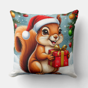 Coussin Adorable écureuil de dessin