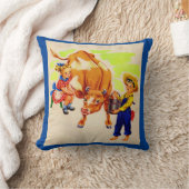 Coussin adorable enfant avec adorable vache (Couverture)