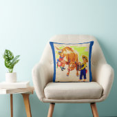 Coussin adorable enfant avec adorable vache (Chaise)