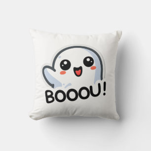 Coussin Adorable Fantôme Boo Dit Boou Halloween Graphisme