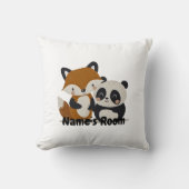 Coussin Adorable Fox et Panda amis Enfants Lancer l'oreill (Recto)