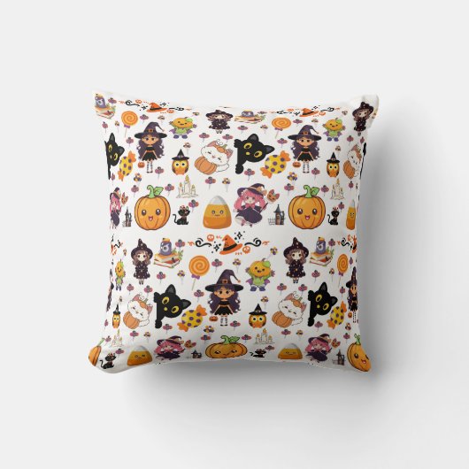 Coussin Adorable Funny Kawaii Motif d'Halloween (Recto)