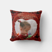 Coussin Adorable Grand-mère de Noël Rouge Photo (Recto)