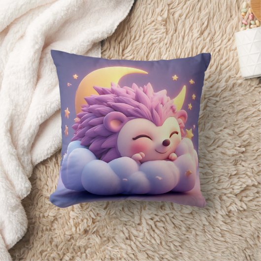 Coussin Adorable Hérisson dormant sur un nuage (Couverture)