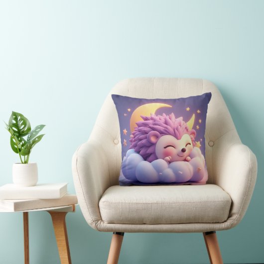 Coussin Adorable Hérisson dormant sur un nuage (Chaise)