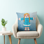 Coussin Adorable Jeune Fille des Neiges Souriant (Chaise)