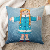 Coussin Adorable Jeune Fille des Neiges Souriant (Couverture)