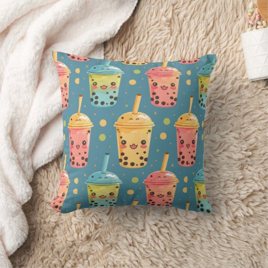 Coussin Adorable Kawaii Boba Conception de boisson (Couverture)
