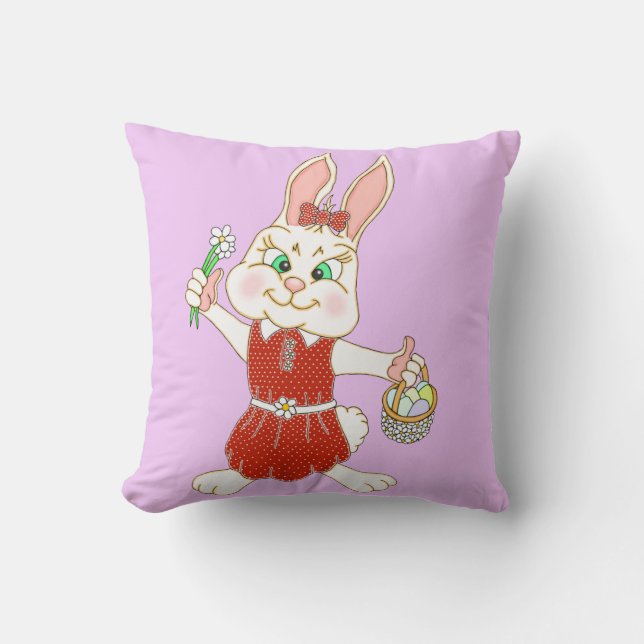 Coussin Adorable Lapin De Pâques (Recto)