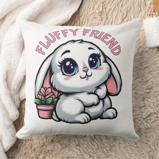 Coussin Adorable Lapin Minable avec Pot Plante (Couverture)