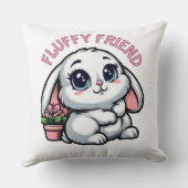Coussin Adorable Lapin Minable avec Pot Plante (Verso)