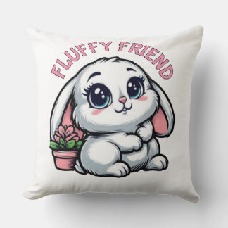 Coussin Adorable Lapin Minable avec Pot Plante