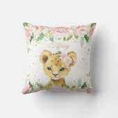 Coussin Adorable Lion Blush rose Floral Salle Enfants (Verso)