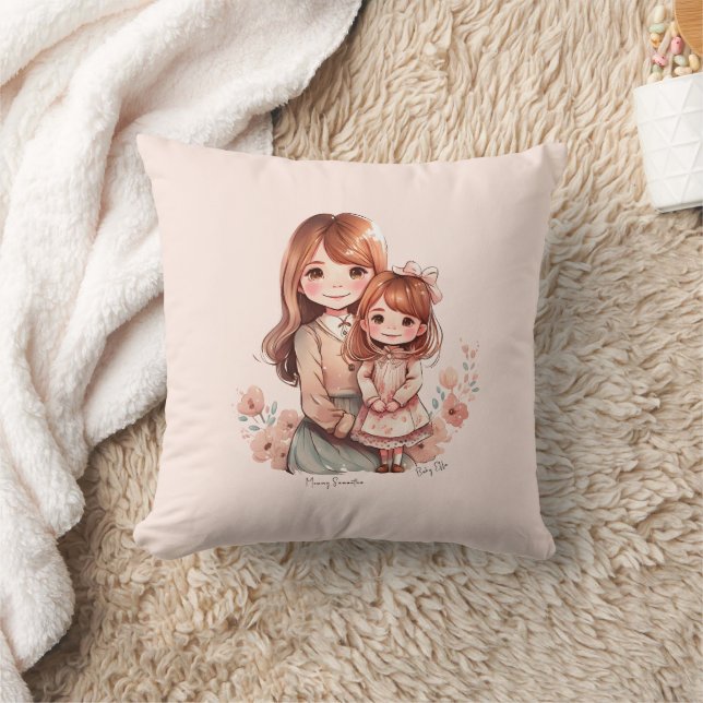 Coussin Adorable maman et fille Bond (Couverture)