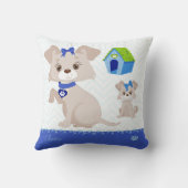 Coussin Adorable mignonne maman chien avec chiot (Verso)