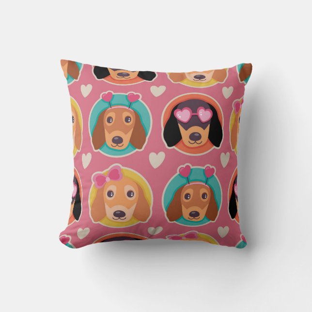 Coussin Adorable Motif Portrait de Chiot (Recto)