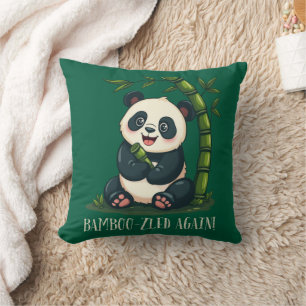 Coussin Adorable Panda Accrocher Bambou mignonette Cartoon