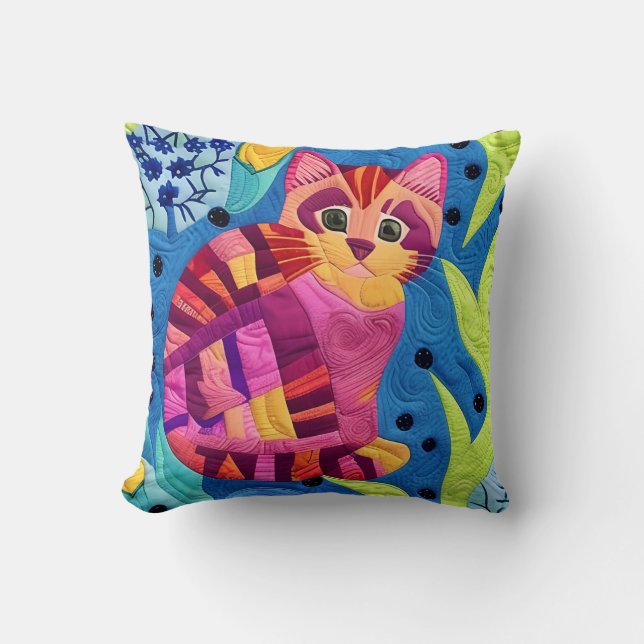 Coussin Adorable Petite Kitten Quilt Comme Design (Recto)