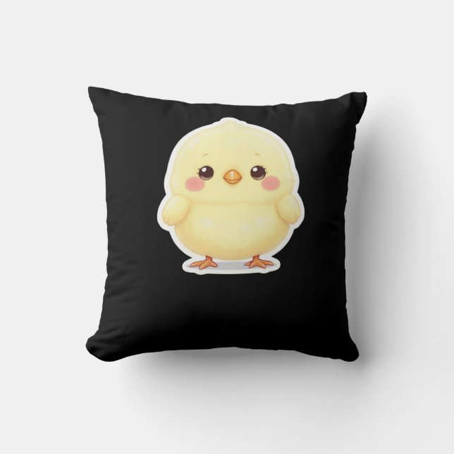 Coussin Adorable poussin chibi tout doux (Recto)