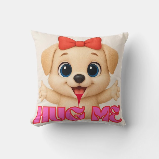 Coussin Adorable Puppy Pillow – Cute Cartoon Dog Home DCR (Recto)