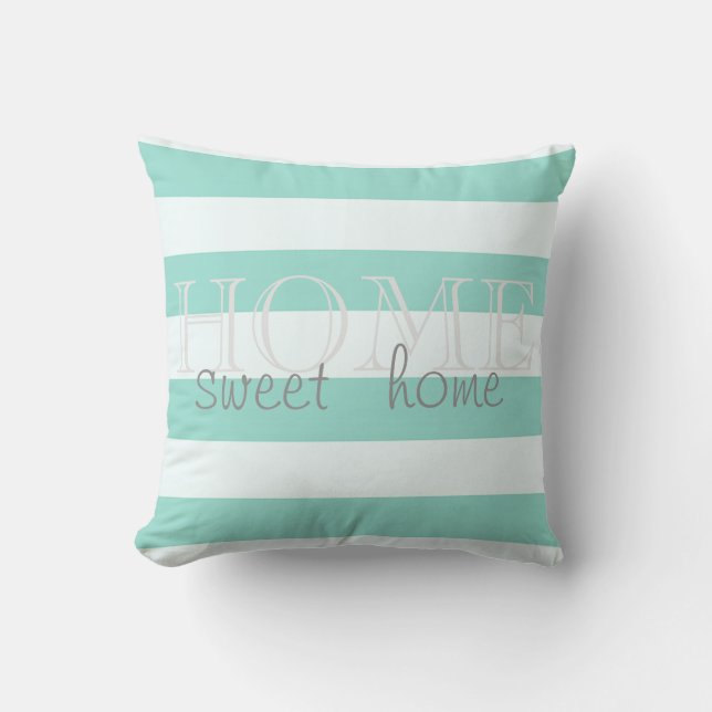 Coussin Adorable rayures modernes, Maison douce maison (Recto)