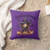 Coussin Adorable Sorcière Halloween Jeu d'oreiller (Couverture)