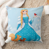 Coussin Adorable Souriante Jeune Fille de Neige (Couverture)