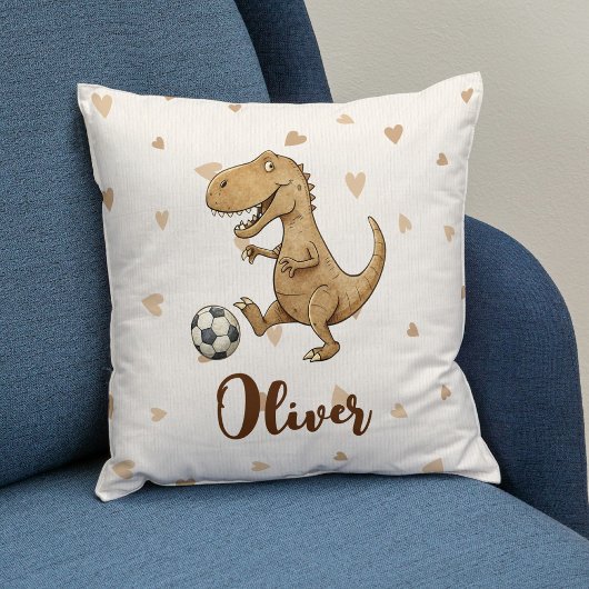Coussin Adorable Trex Jouer Au Football