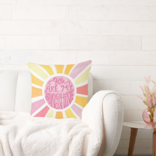 Coussin Adorable Vous Êtes Mon Soleil Bright Aquarelle