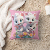 Coussin Adorables chatons blancs, chats, minous  (Couverture)