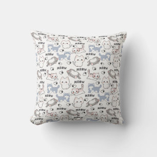 Coussin Adorables chatons dodus et cœurs Meow