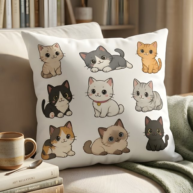 Coussin Adorables Chatons Mignons Kawaii Décoratifs (Créateur téléchargé)