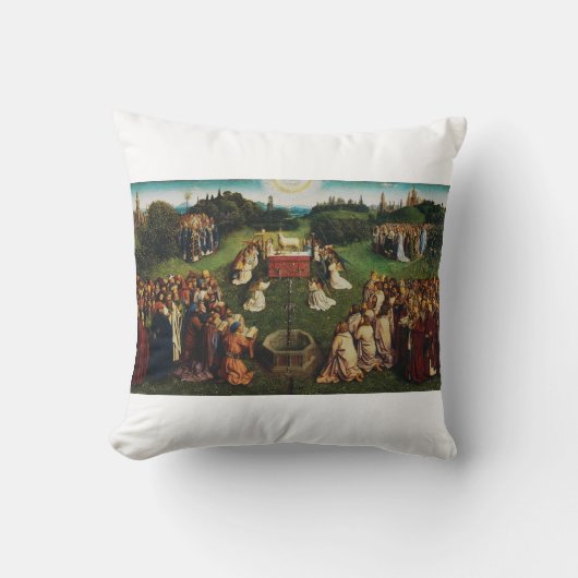 Coussin Adoration de l'agneau par Jan van Eyck (Recto)