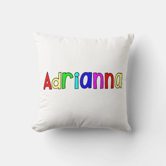 Coussin Adrianna - Texte arc-en-ciel (Recto)